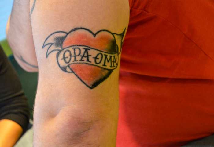 Getting Inked up - Oma and Opa Tattoo Tommy